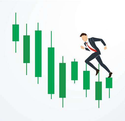 lopende zakenman op kandelaar vector