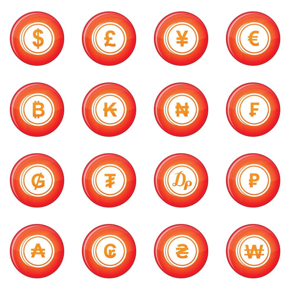 valuta iconen vector set