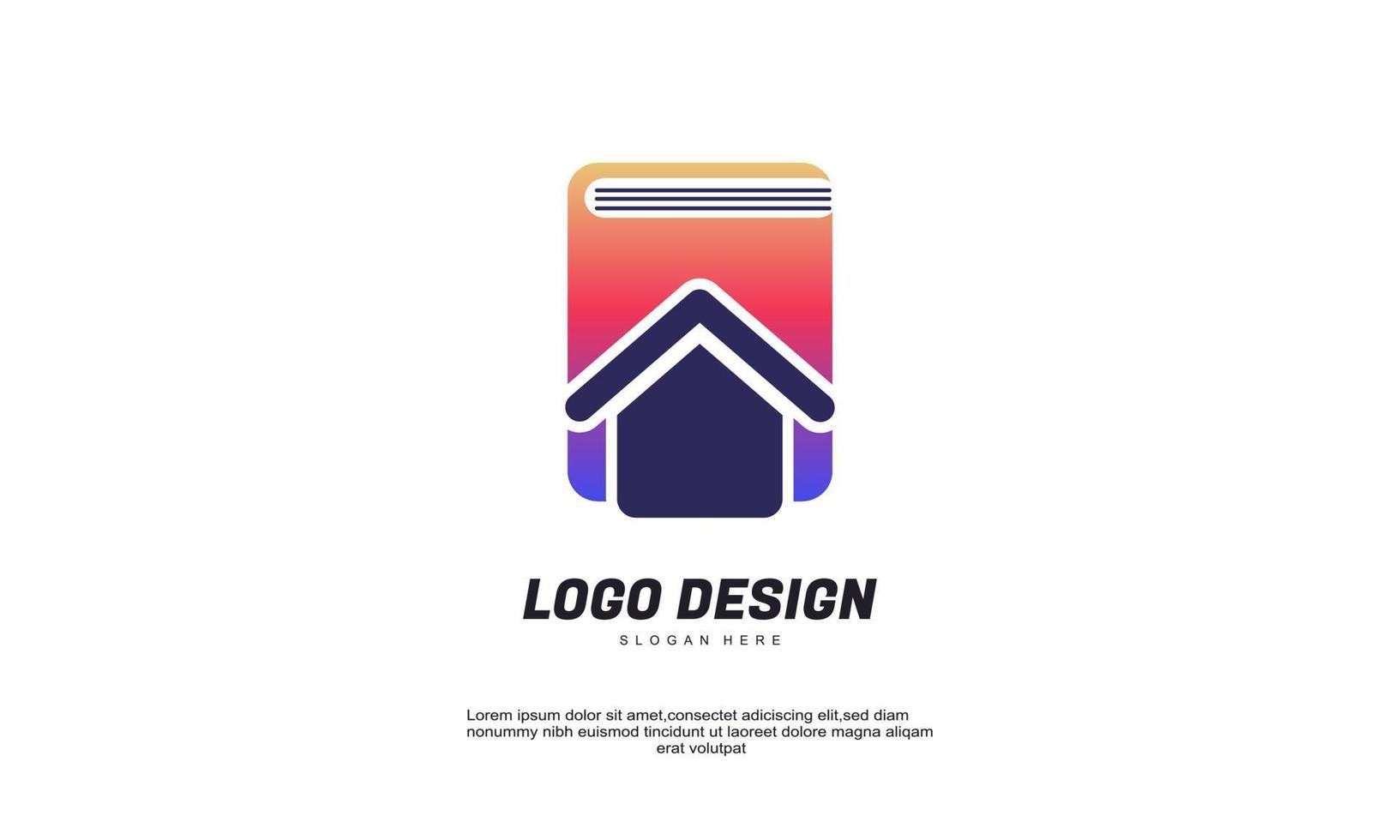 voorraad vector abstract boek logo ontwerpen concept vector safe house logo sjabloon