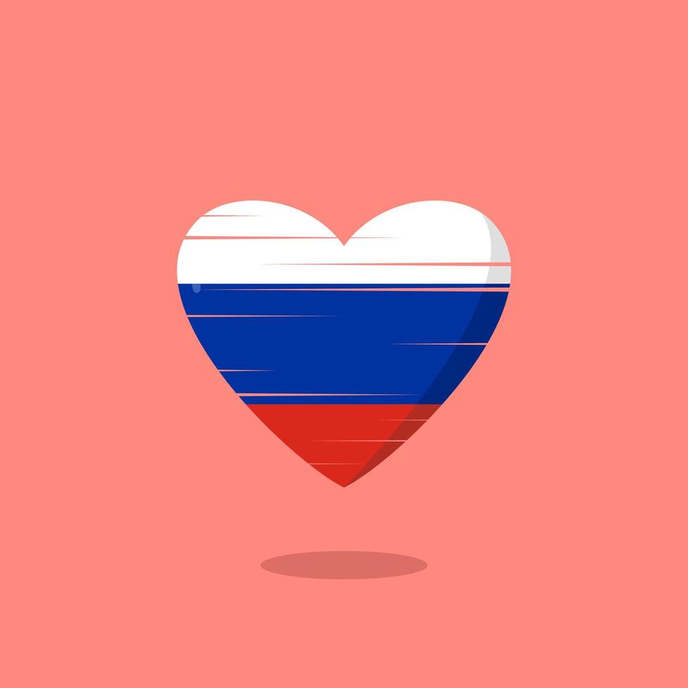 rusland vlag vormige liefde illustratie vector
