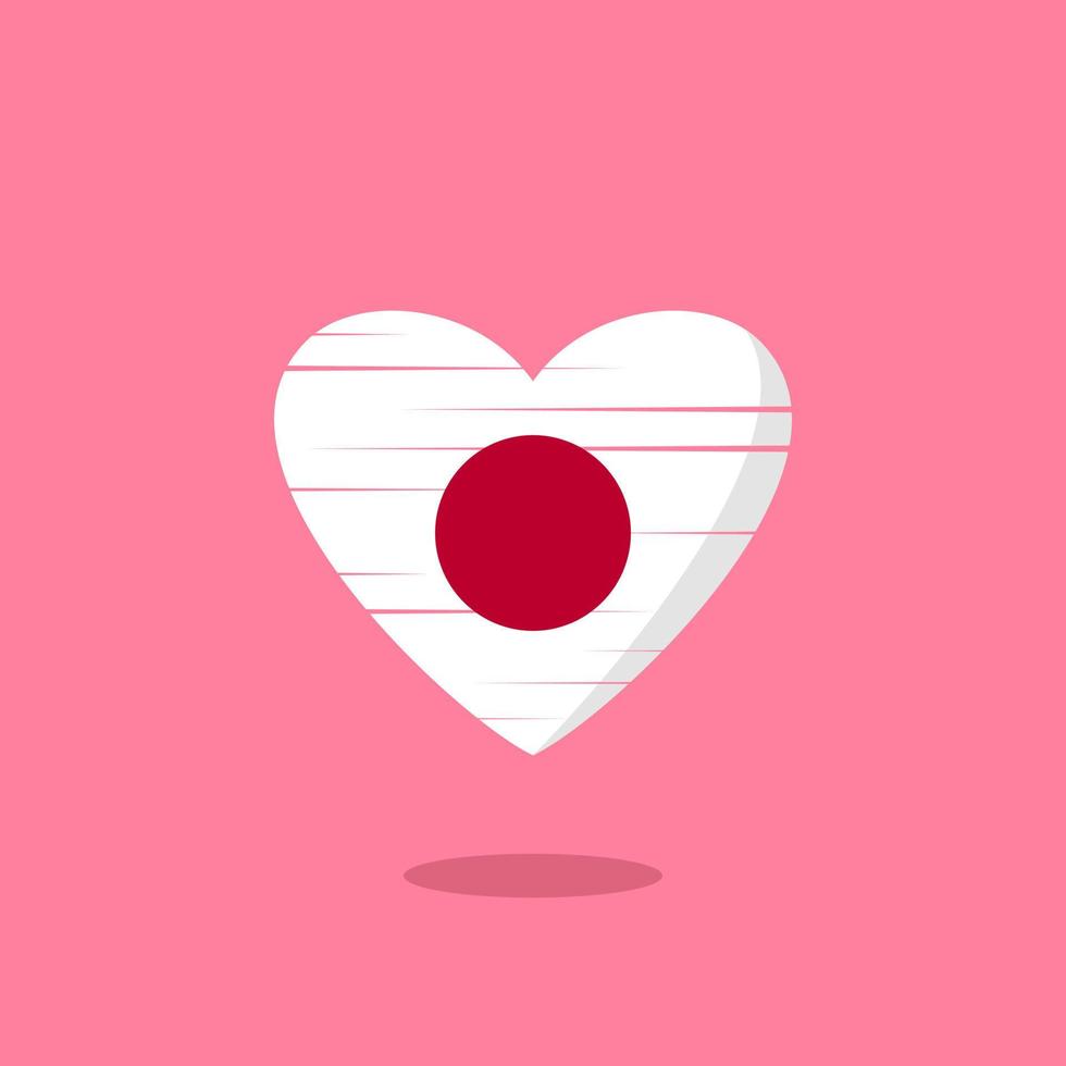 japan vlag vormige liefde illustratie vector