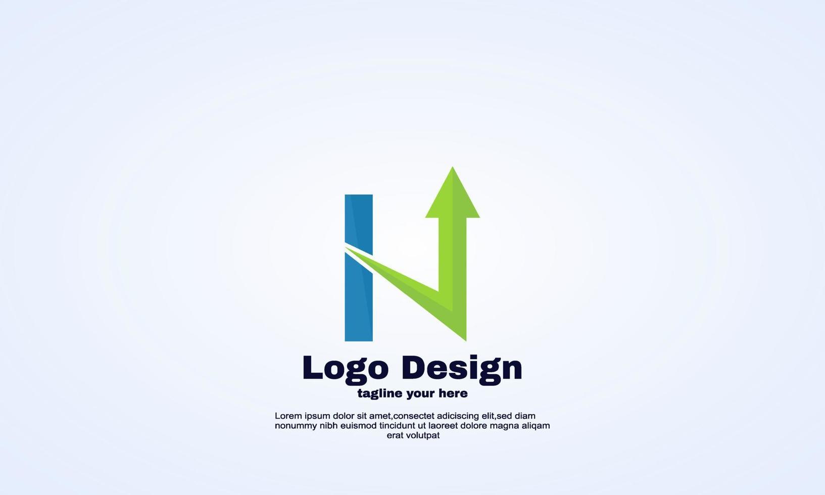 voorraad abstract idee eerste n marketing logo ontwerpsjabloon vector