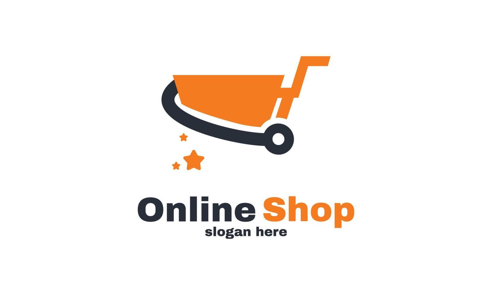 voorraad vector abstracte online winkel logo ontwerpen sjabloon illustratie vectorafbeelding van tas ans star