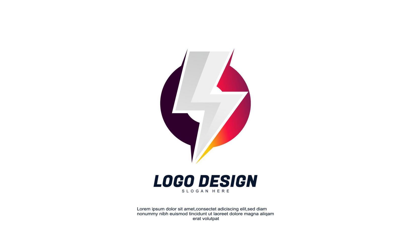 abstracte creatieve flash consulting bedrijf logo pictogram vector geïsoleerd plat ontwerp
