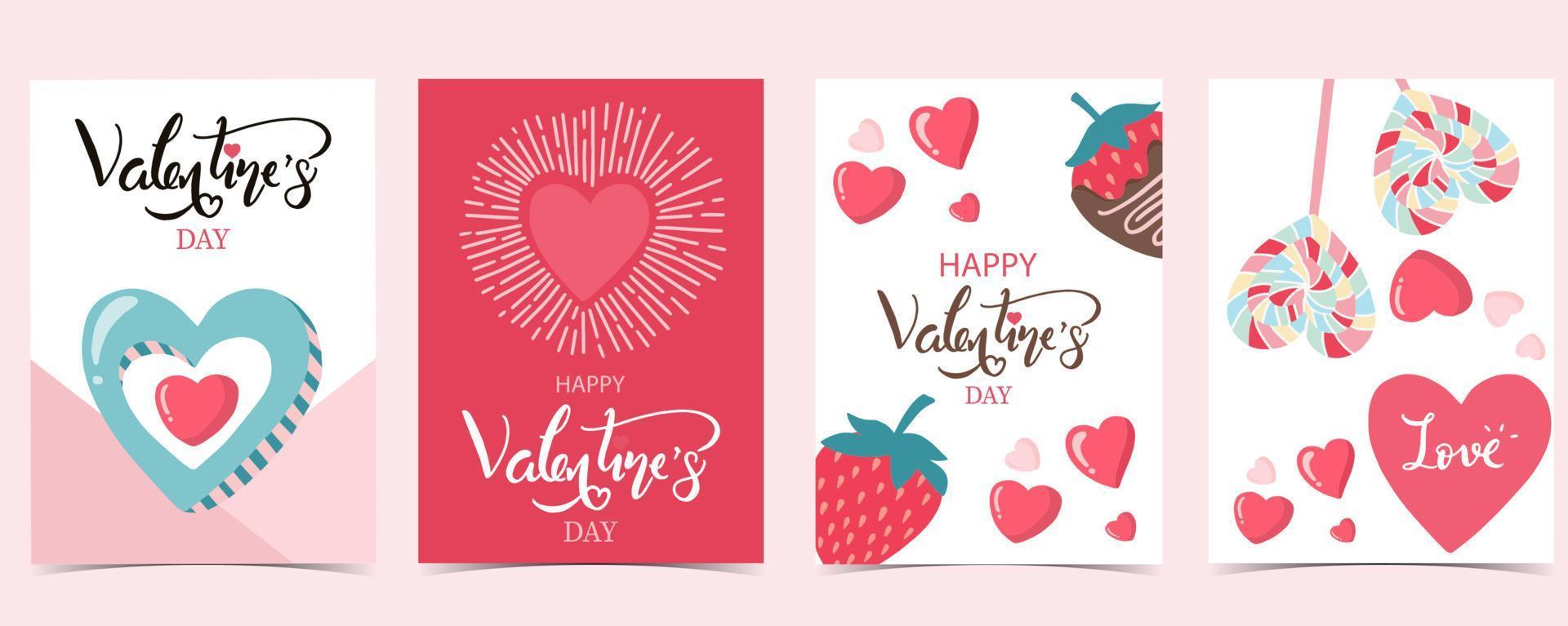 verzameling van valentijnsdag achtergrond set met hart vector