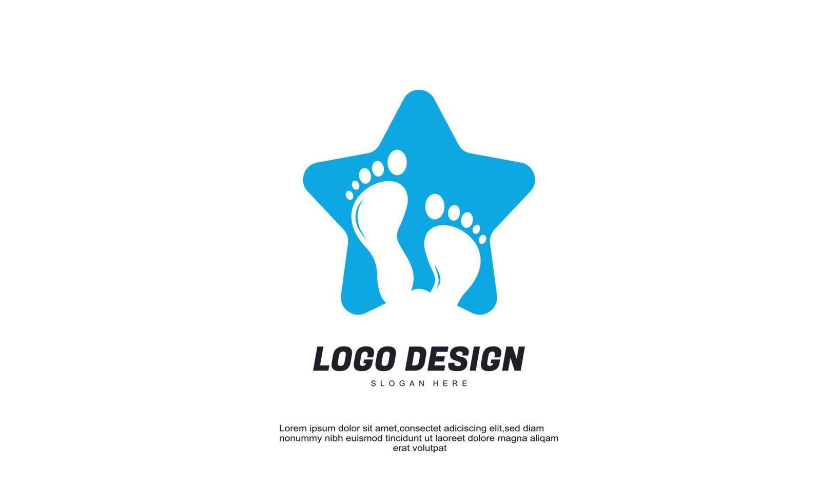 voorraad vector eenvoudig voet ster logo ontwerpen vector wandelen voet logo symbool