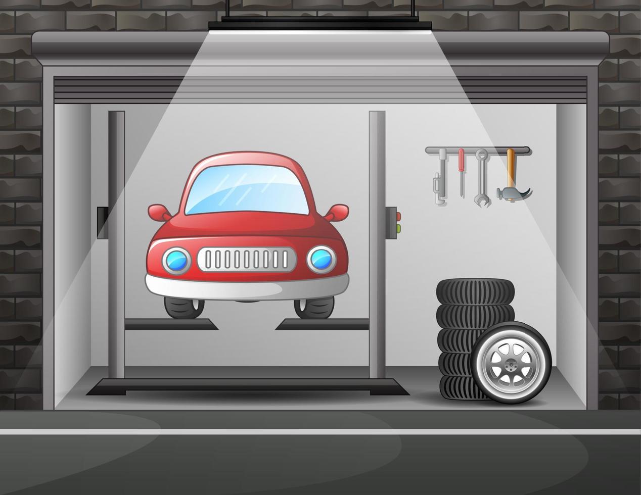 illustratie van autoservice en reparatie vector