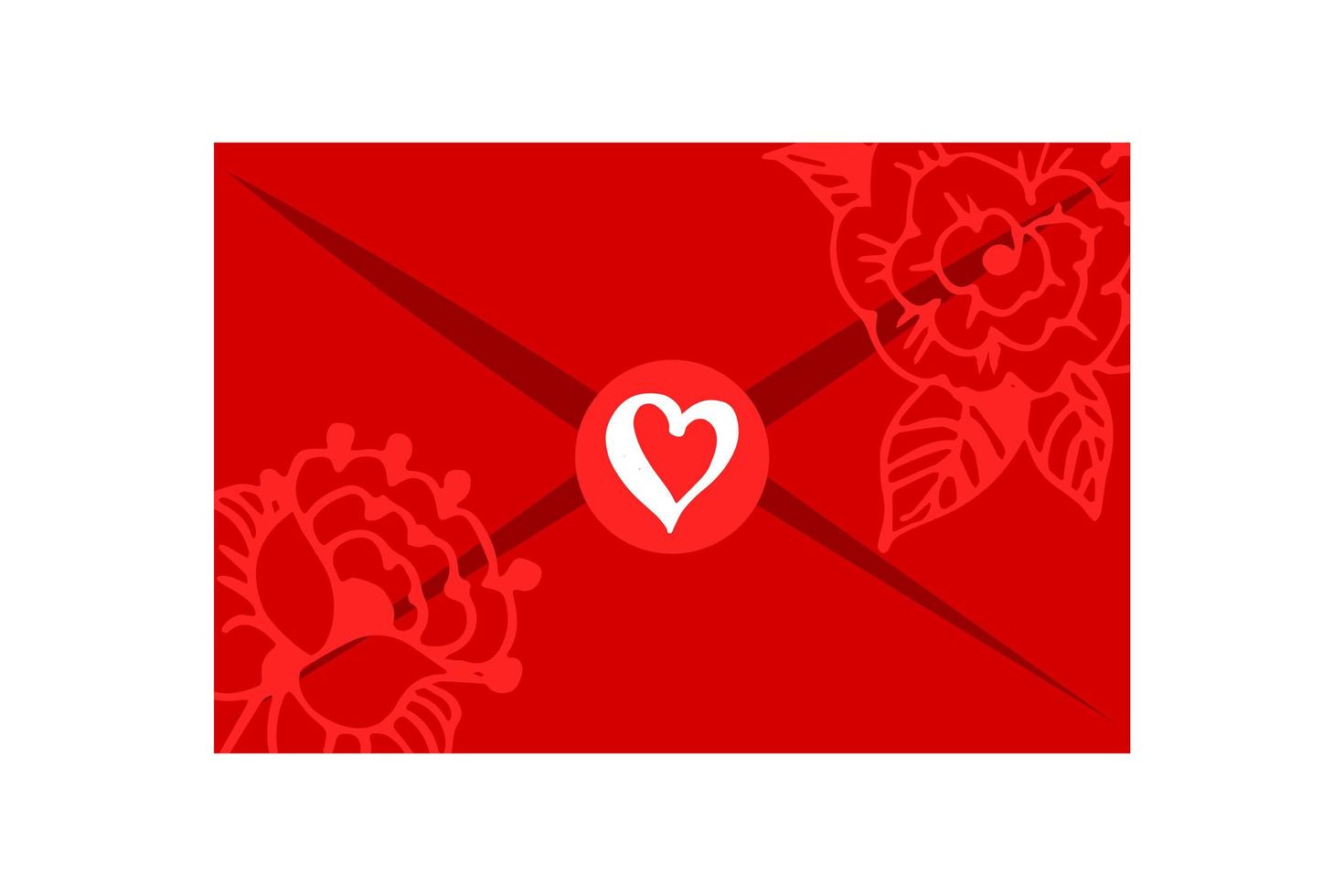 brief met hart, bericht van liefde in envelop, illustratie van een liefdesbrief. vectorillustratie. vlak vector