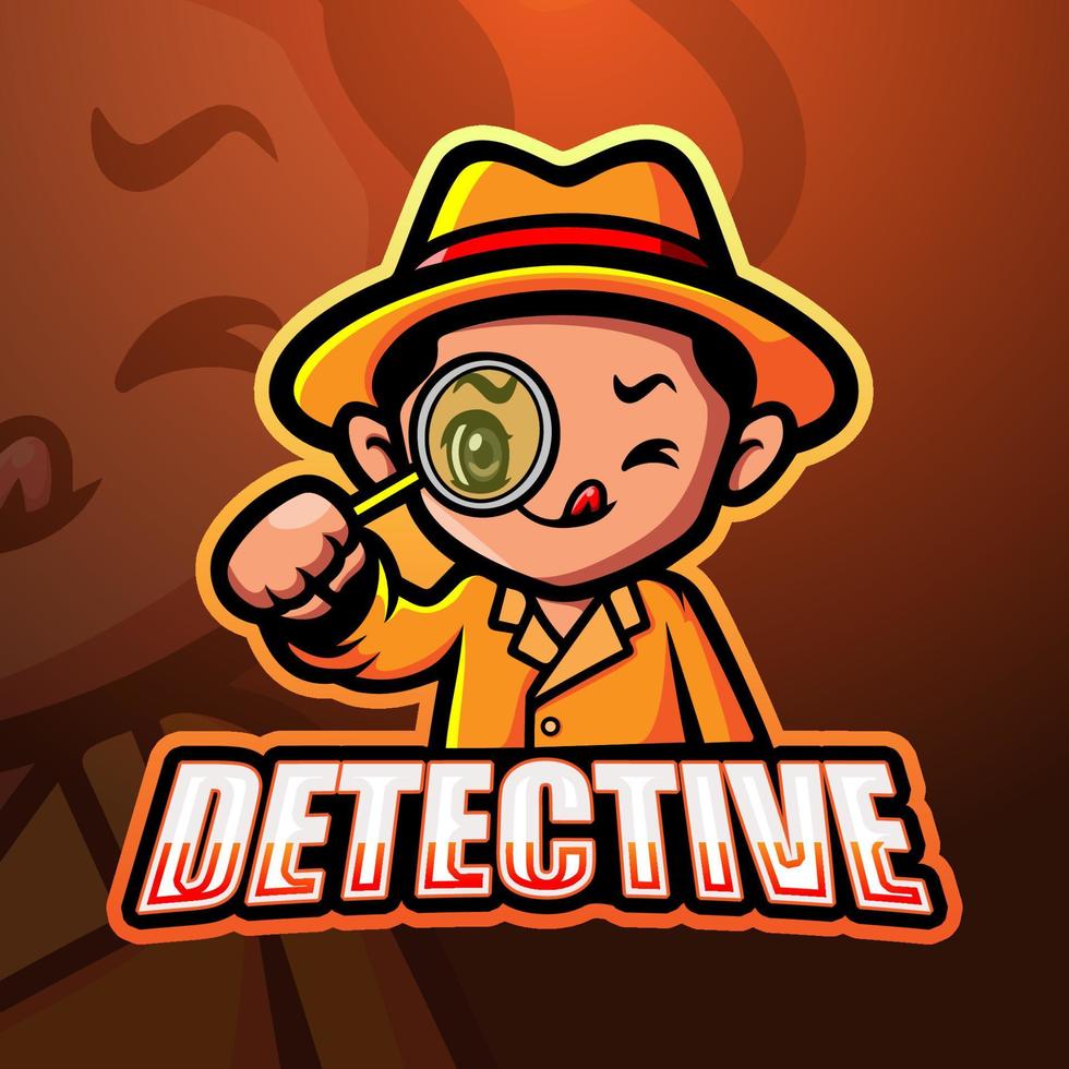 detective mascotte esport logo ontwerp vector