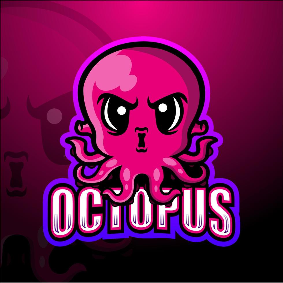 octopus mascotte esport logo ontwerp vector