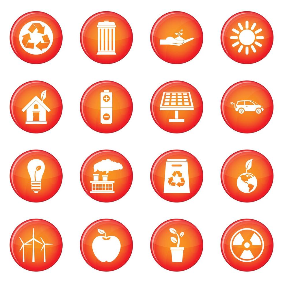 ecologie iconen vector set