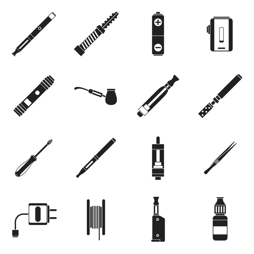 vapen iconen set, eenvoudige stijl vector