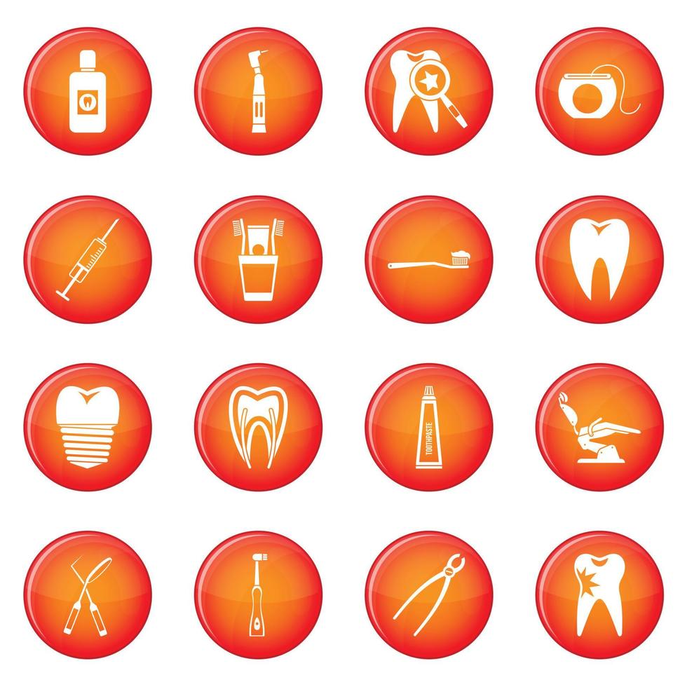 tandheelkundige zorg iconen vector set