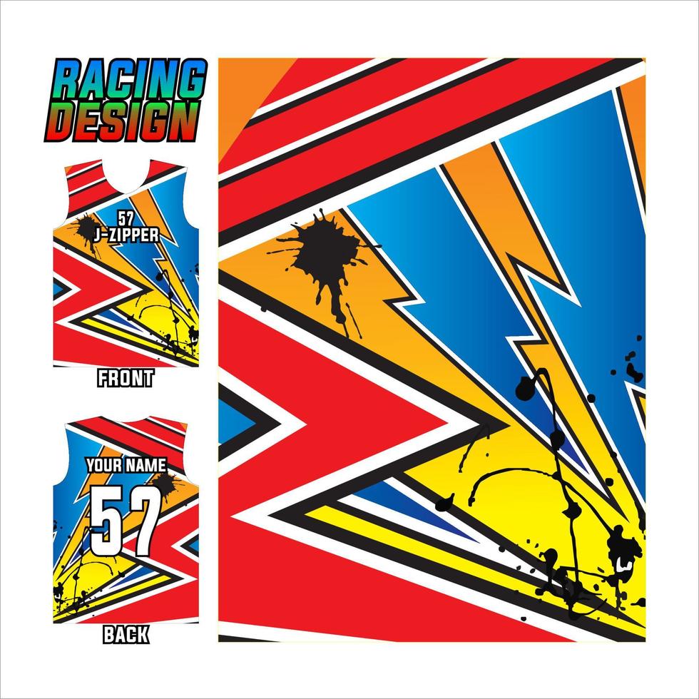 jersey print en subliem design voor racesporten. kleurrijke abstracte ontwerpillustratie voor sportteam vector