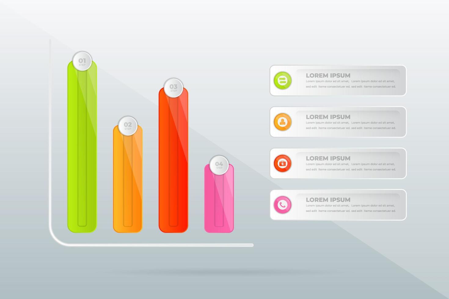 moderne professionele stappen infographic vector