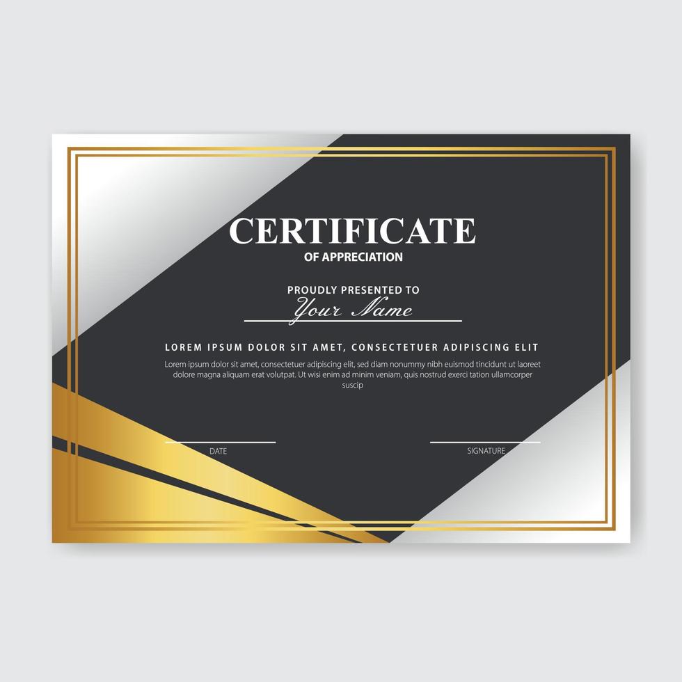 creatief certificaat van waardering award sjabloon vector