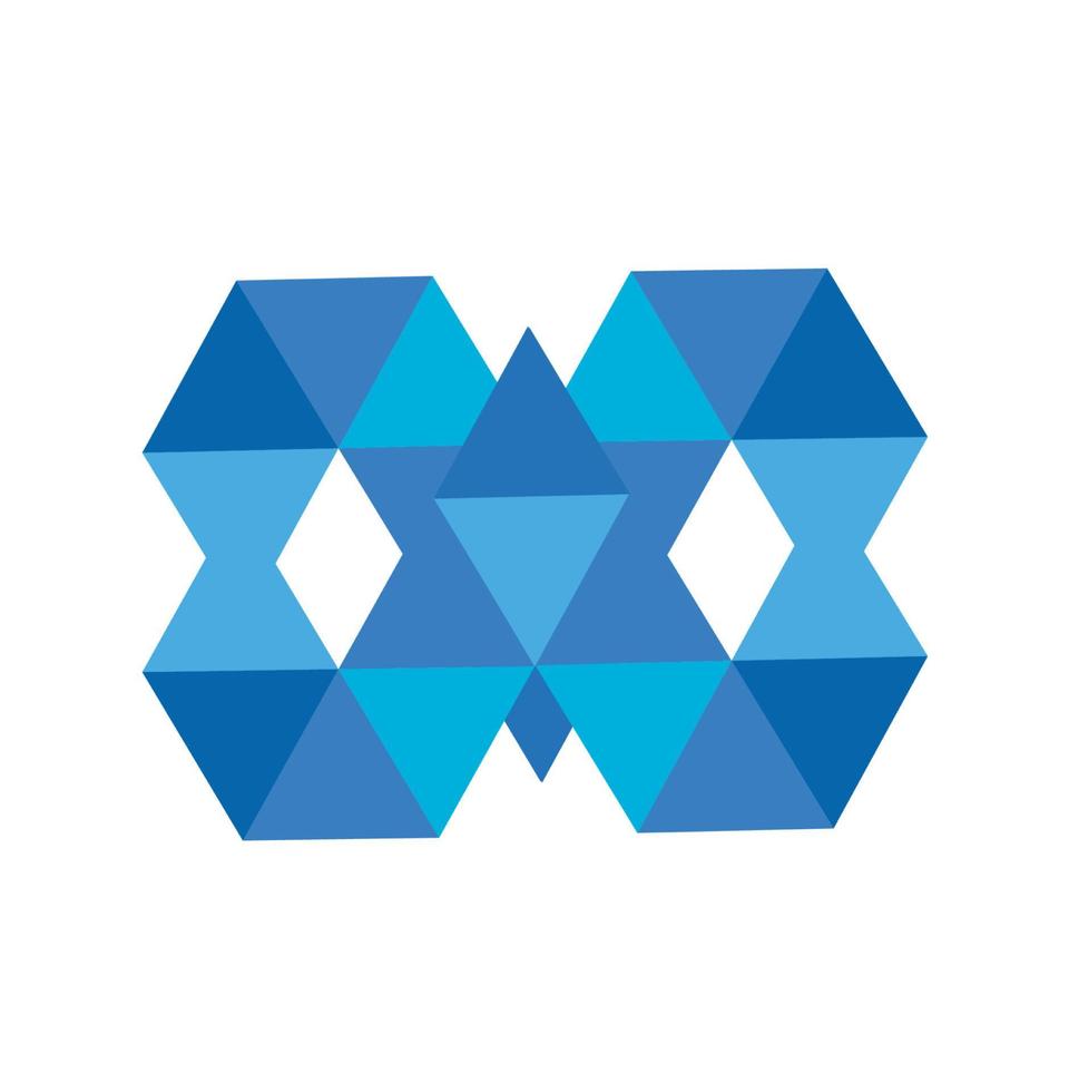 wm, mm, ww initialen driehoek geometrisch logo vector