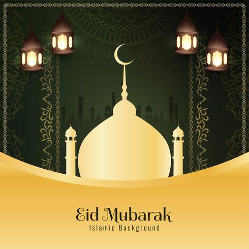 Abstracte religieuze Eid Mubarak islamitische achtergrond vector