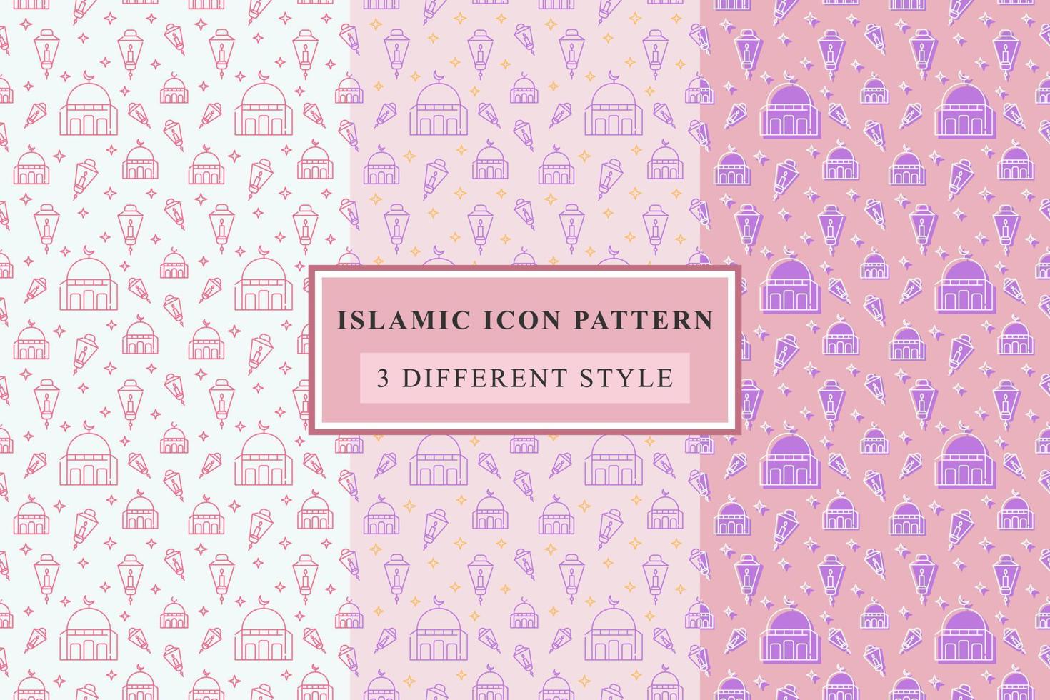 islamitische patroon dunne lijn pictogrammen op witte achtergrond ramadan design vector