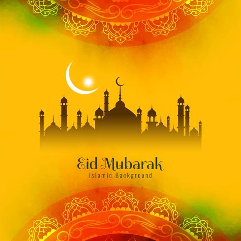 Abstracte religieuze Eid Mubarak islamitische achtergrond vector