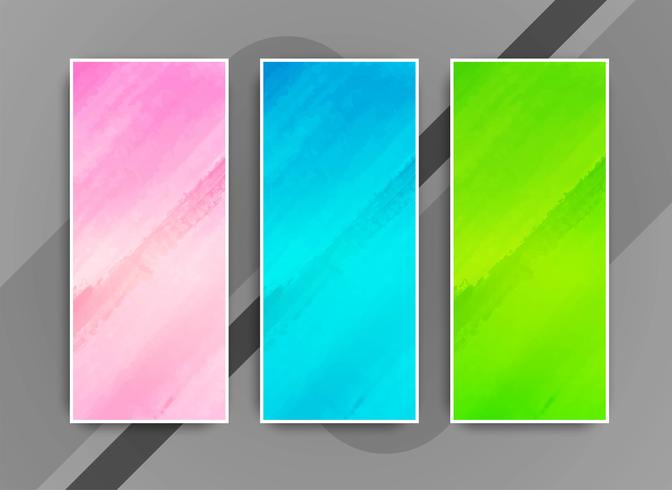 Abstracte elegante kleurrijke geplaatste banners vector