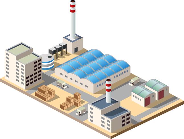 Isometrische fabriek vector