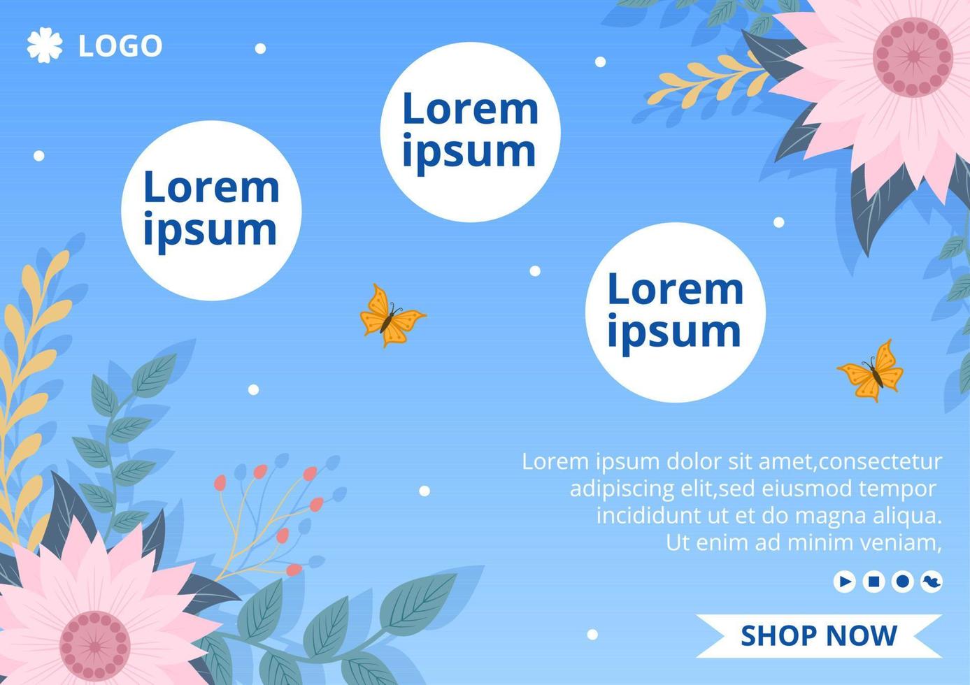 lente verkoop met bloesem bloemen brochure sjabloon platte ontwerp illustratie bewerkbare vierkante achtergrond voor sociale media of wenskaart vector