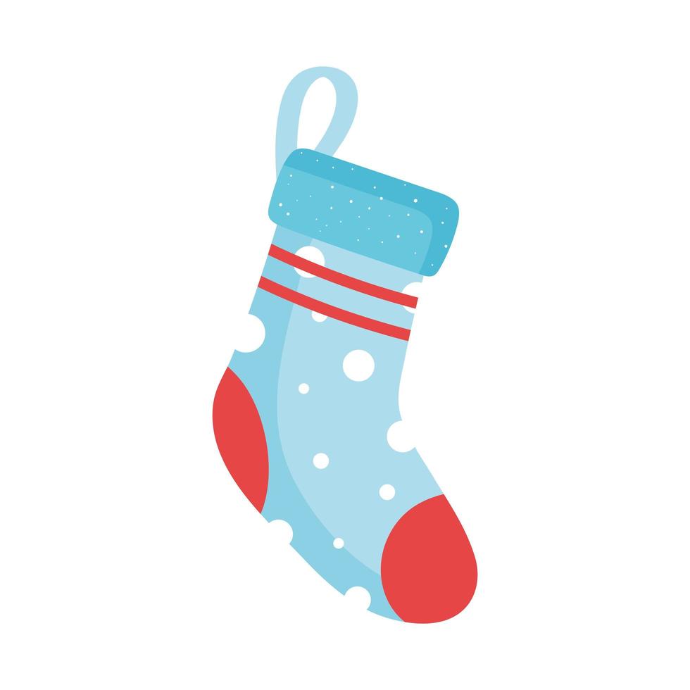 kerst blauwe sokken vector
