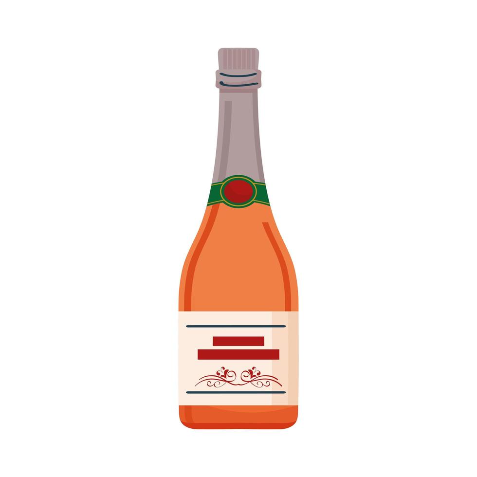 oranje champagnefles vector