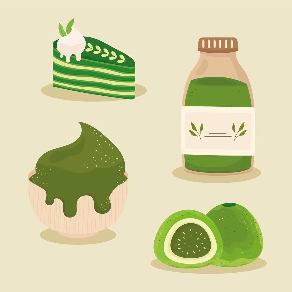 matcha thee ontwerpen vector