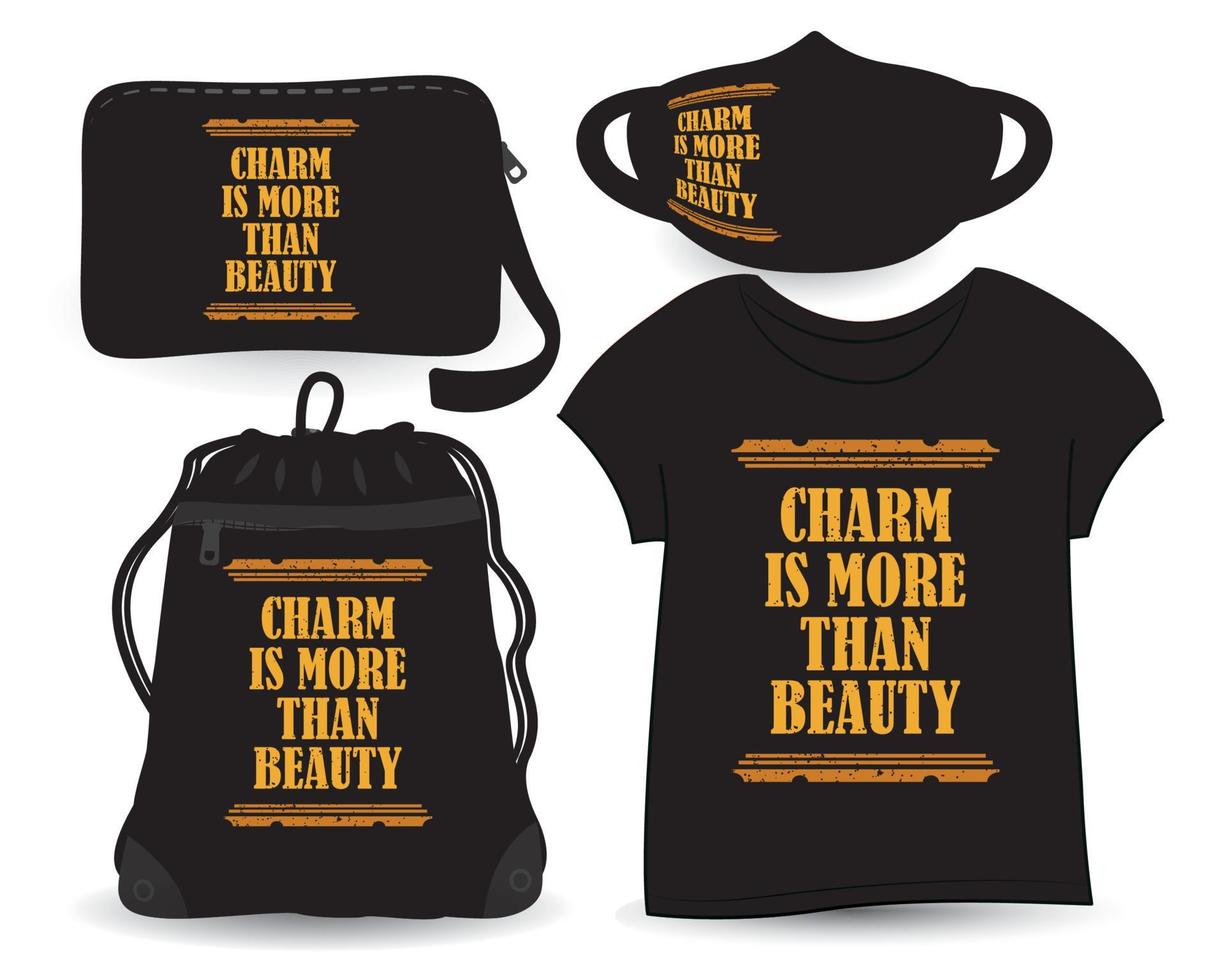 charme is meer dan schoonheidsbelettering voor t-shirts en merchandising vector