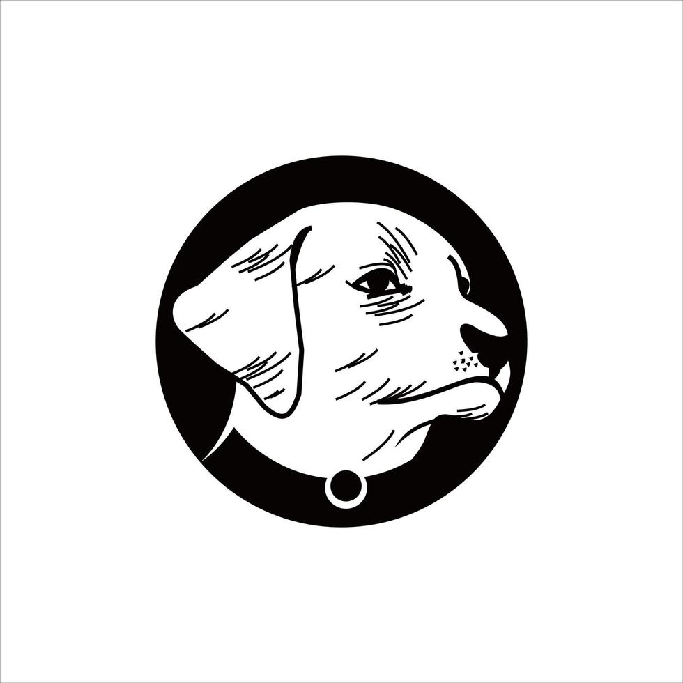 logo voor dieren en huisdieren met illustratie van het hondenhoofd vector