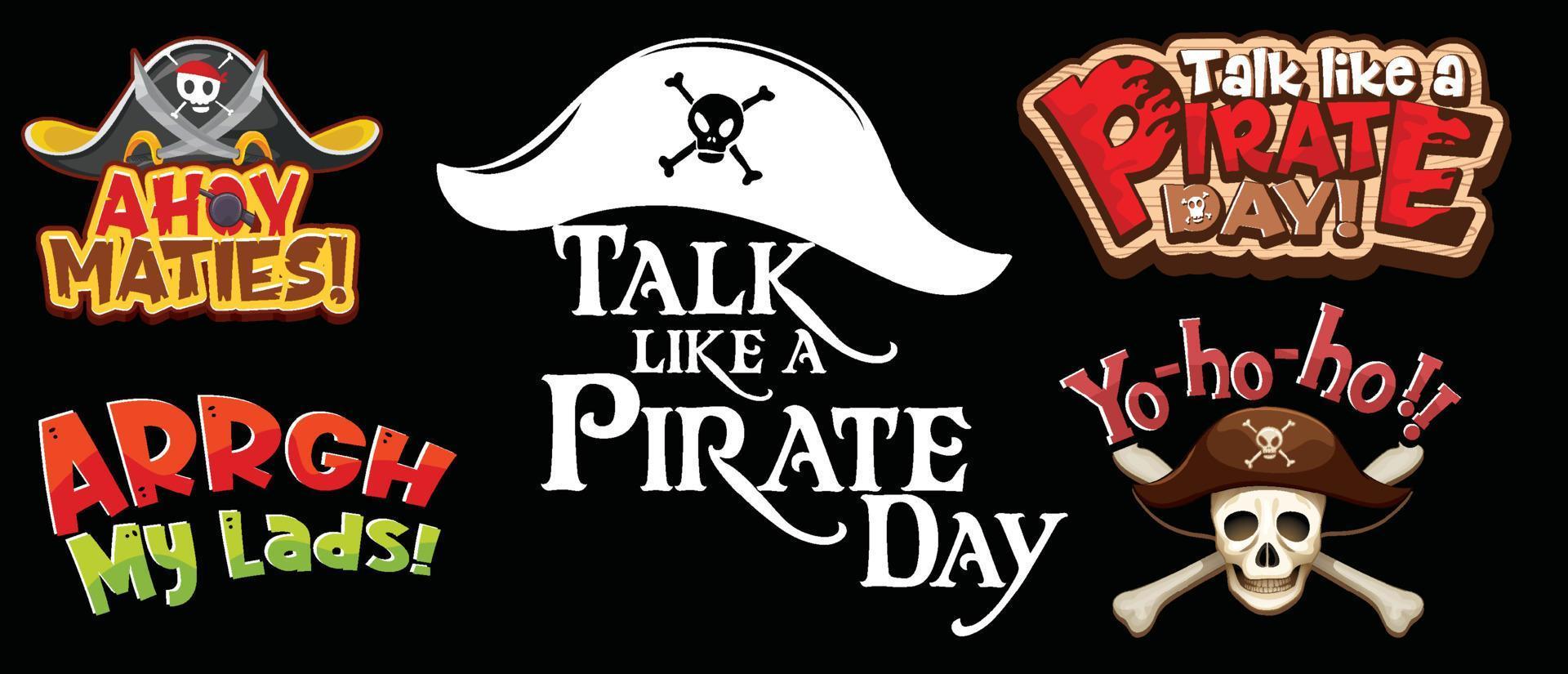 set van piratenuitdrukkingen banners vector