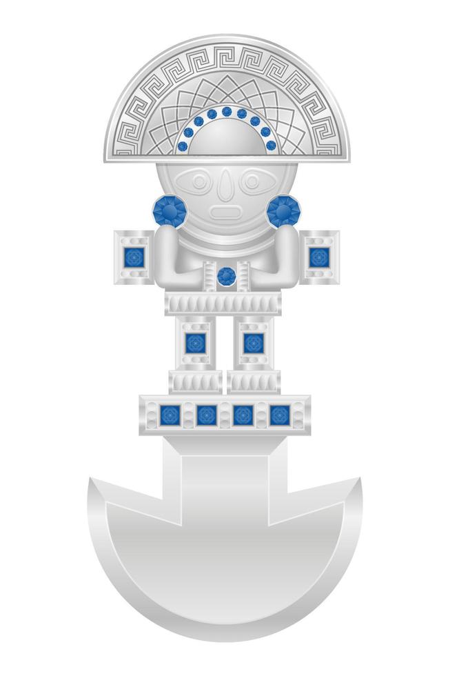 Maya oude amulet talisman vectorillustratie geïsoleerd op een witte background vector