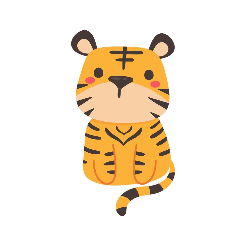 cartoon tijger voor 2022 jaar van de tijger chinese nieuwjaarskaart decoratie. vector