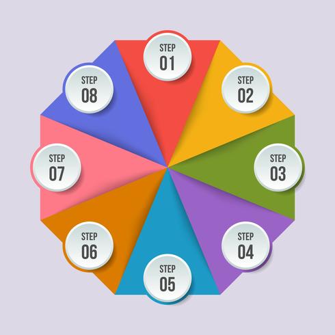 Cirkeldiagram, geometrische infographic met driehoeksvorm vector