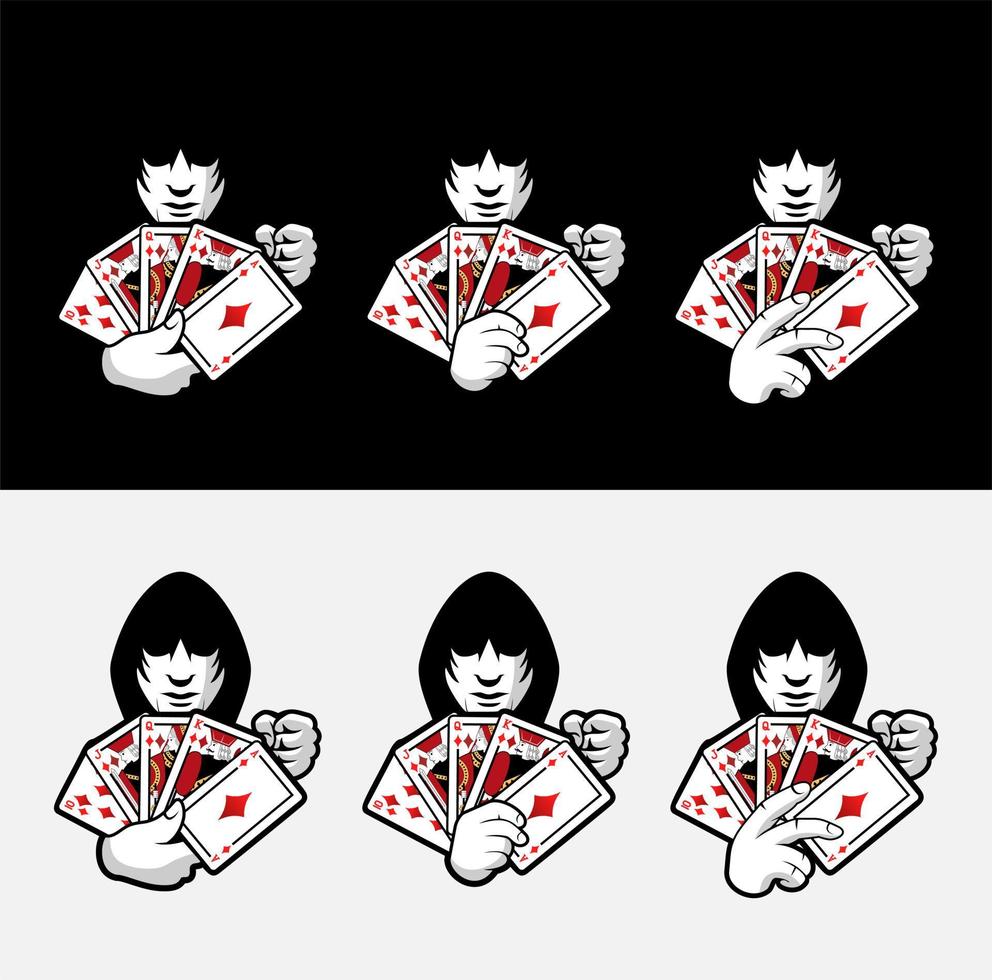 poker logo karakter ontwerp illustratie vector