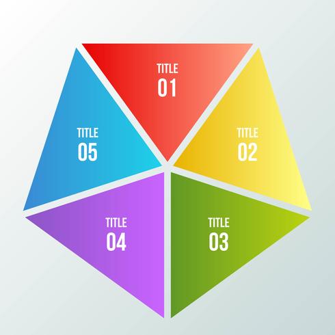 Cirkeldiagram, geometrische infographic met driehoeksvorm vector