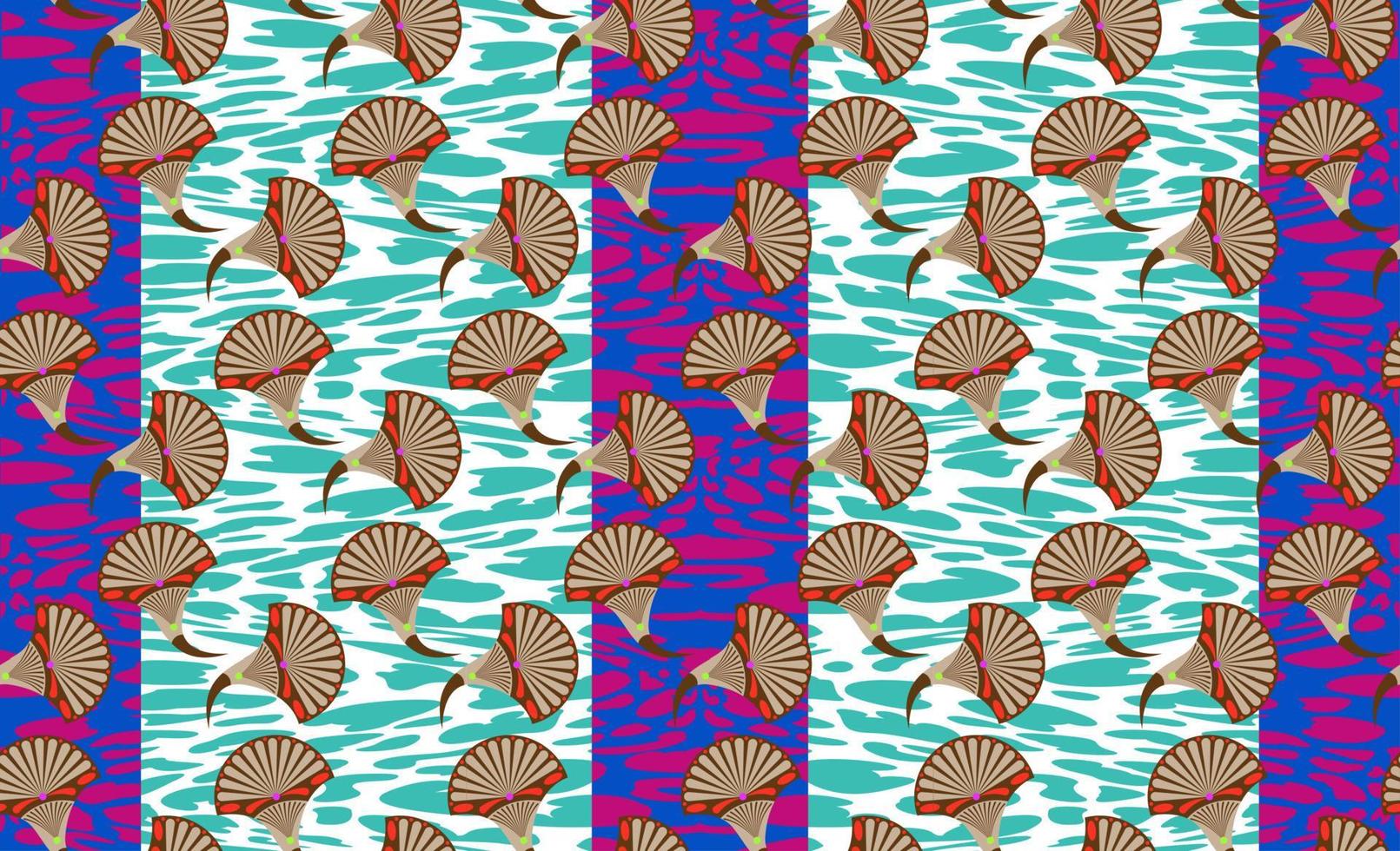 Afrikaanse wax print stof, etnische overlap ornament naadloos ontwerp, kitenge patroon motieven bloemen elementen. vector textuur, afro kleurrijke textiel ankara fashion stijl. pareo wikkeljurk bruiloft bloemen