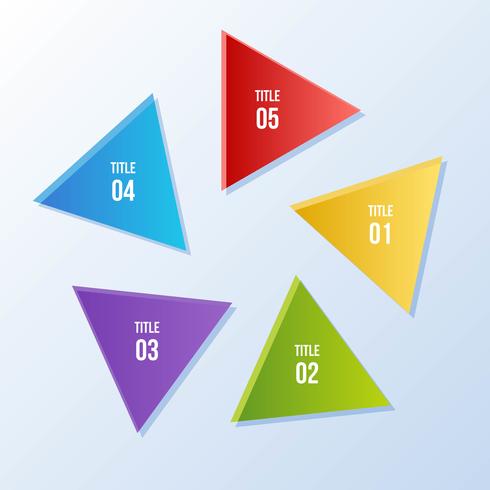 Cirkeldiagram, Cirkel infographic met driehoeksvorm vector