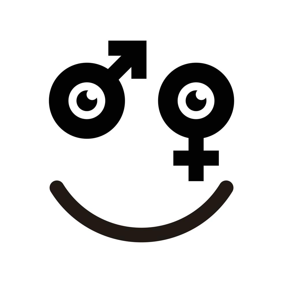 symbool mannen en vrouwen glimlach emotie vector