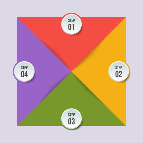 Cirkeldiagram, geometrische infographic met driehoeksvorm vector