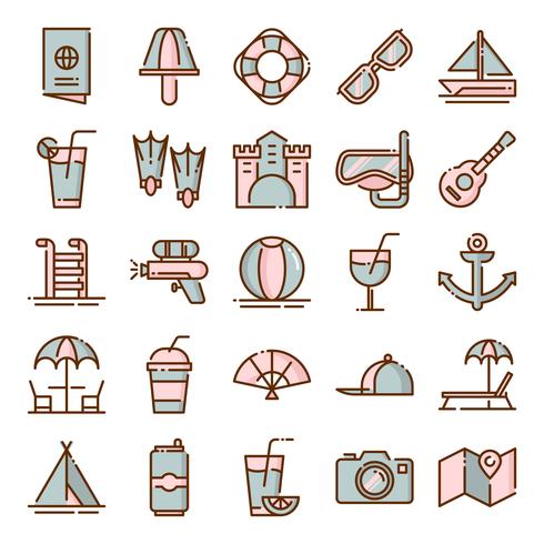 Zomer pictogrammen pack vector