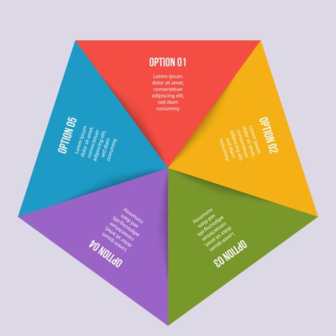 Cirkeldiagram, geometrische infographic met driehoeksvorm vector