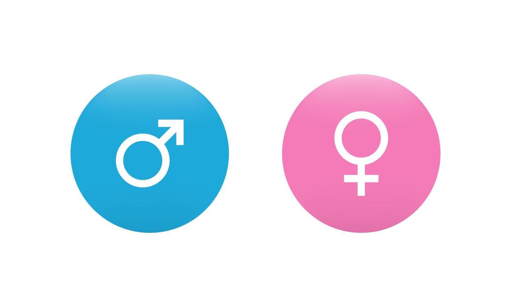 mannelijke en vrouwelijke teken symbool vector in 3D-stijl