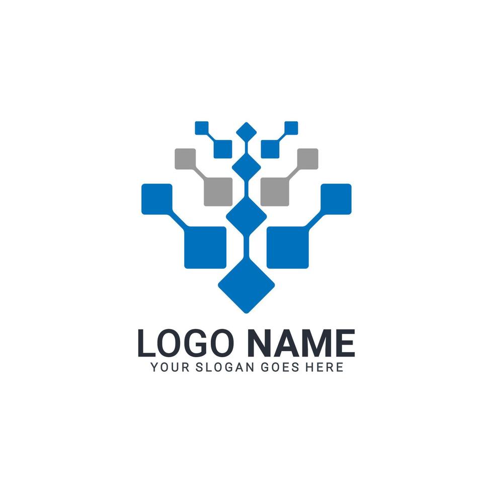 abstracte digitale technologie symbool logo ontwerp. bewerkbaar logo-ontwerp vector