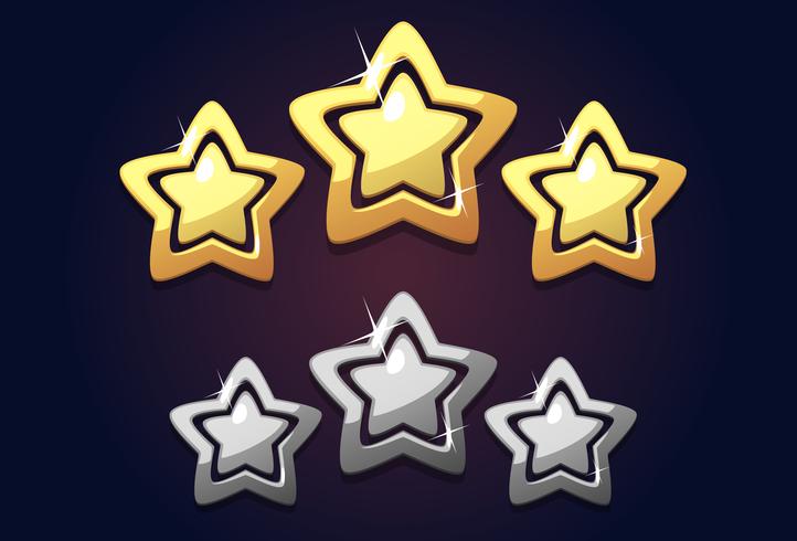 Gouden drie rating sterpictogram vector