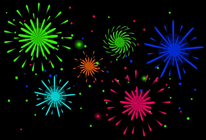 neon gekleurde Diwali vuurwerk behang vector