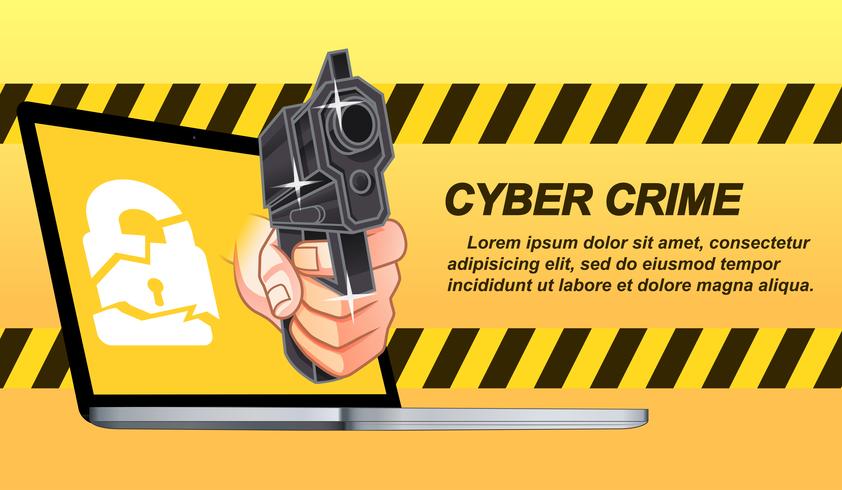 Cybercrime in cartoon-stijl. vector