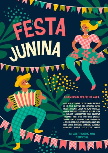 Latijns-Amerikaanse vakantie, het junifeest van Brazilië. Festa Junina. vector